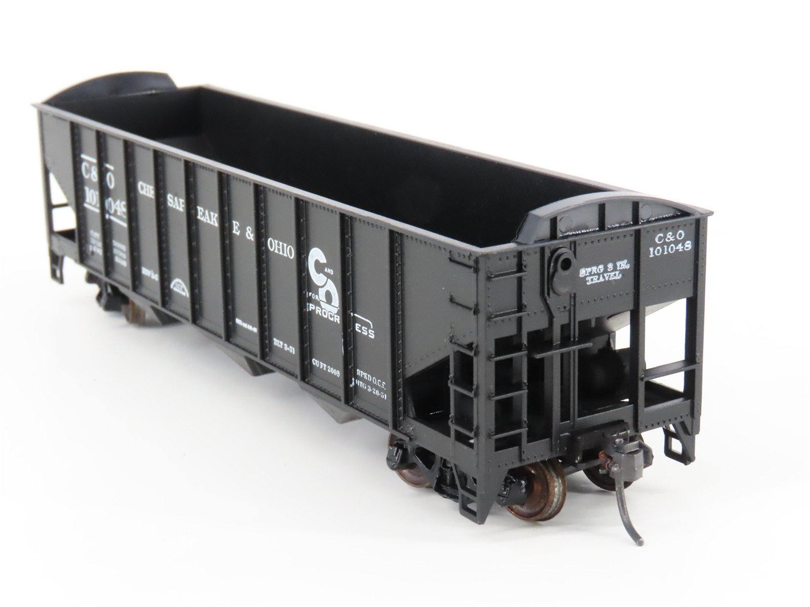 LOT of 2 HO Scale Roundhouse 1499 C&O Progress 3-Bay Open Hopper - Upgraded