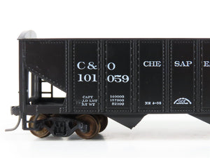 LOT of 2 HO Scale Roundhouse 1499 C&O Progress 3-Bay Open Hopper - Upgraded