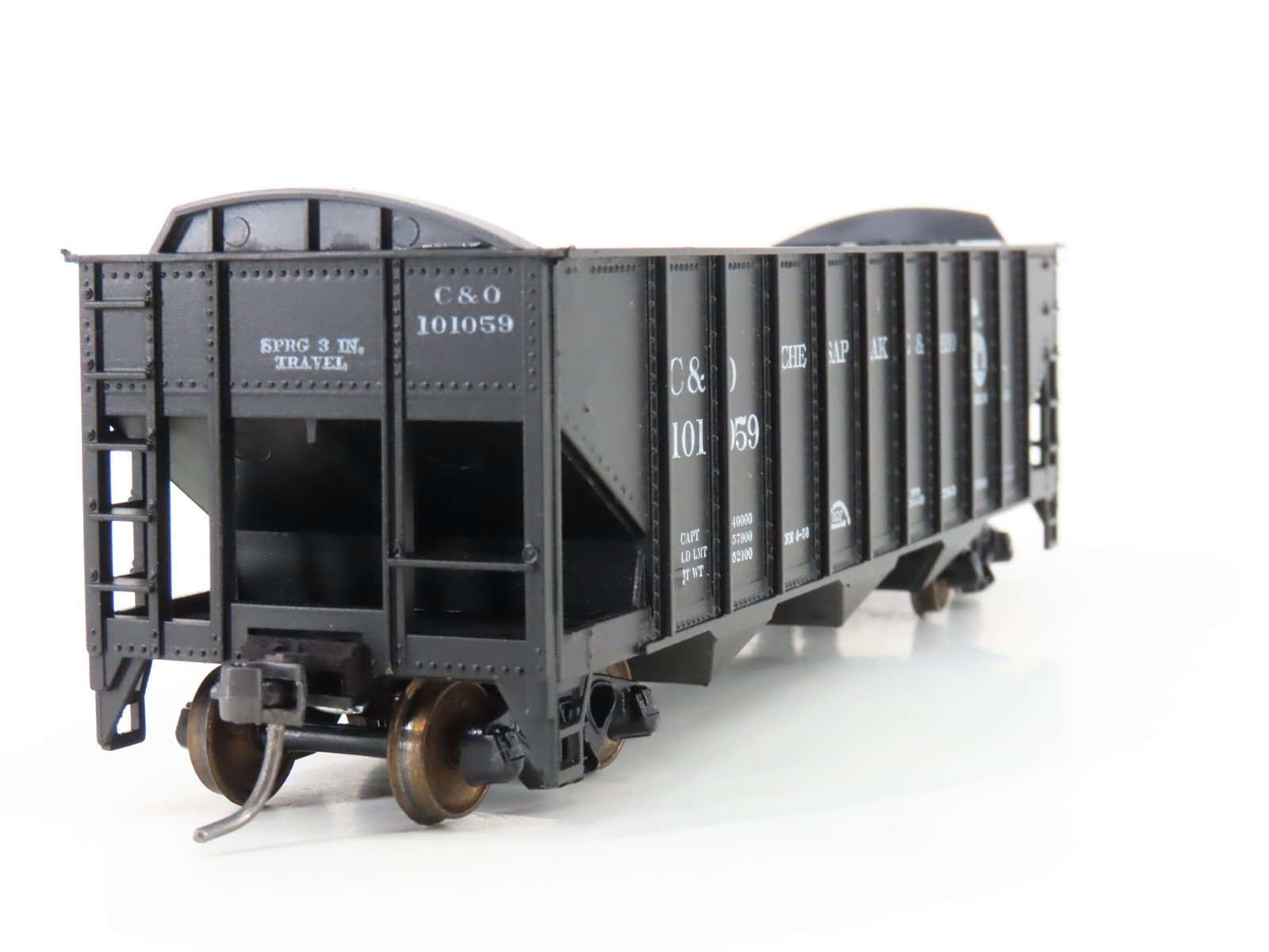 LOT of 2 HO Scale Roundhouse 1499 C&O Progress 3-Bay Open Hopper - Upgraded