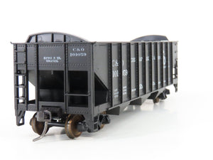 LOT of 2 HO Scale Roundhouse 1499 C&O Progress 3-Bay Open Hopper - Upgraded