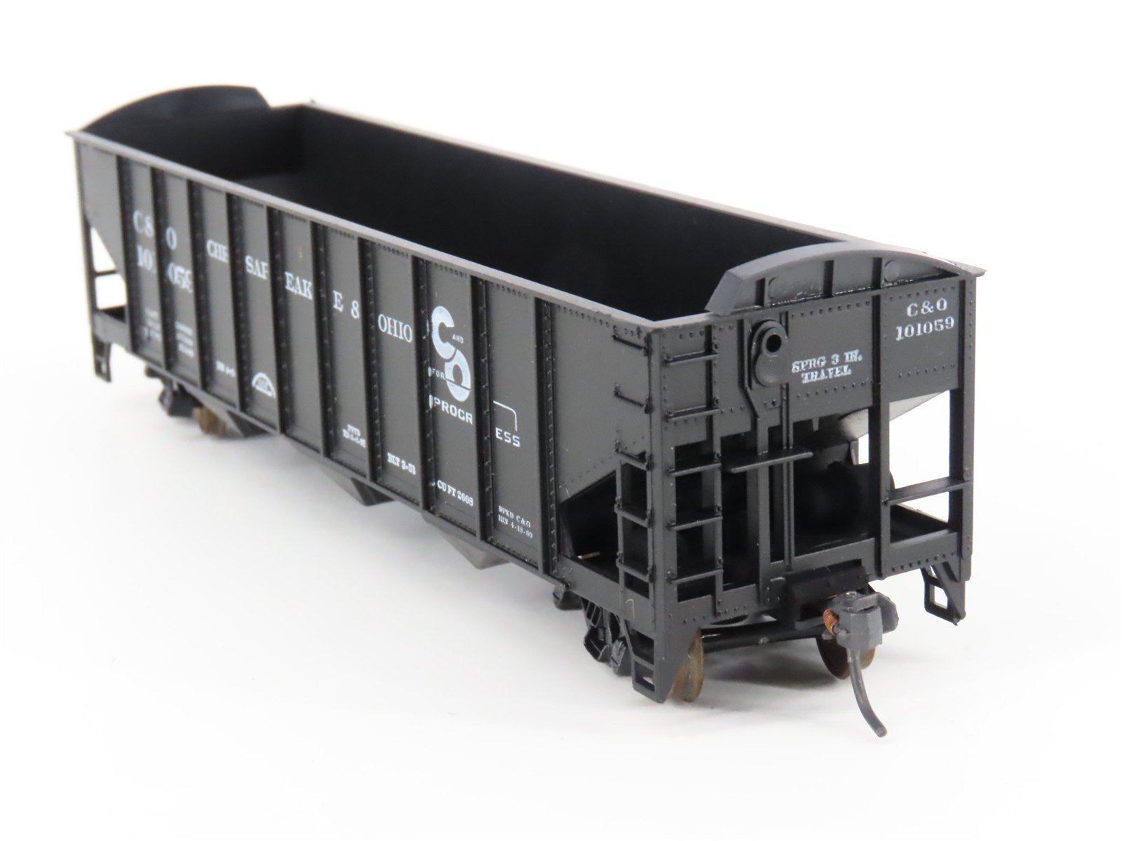 LOT of 2 HO Scale Roundhouse 1499 C&O Progress 3-Bay Open Hopper - Upgraded