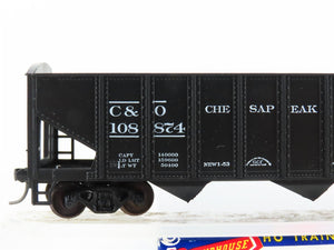 HO Scale Roundhouse 1499 C&O Progress 3-Bay Open Hopper #108874 - Upgraded