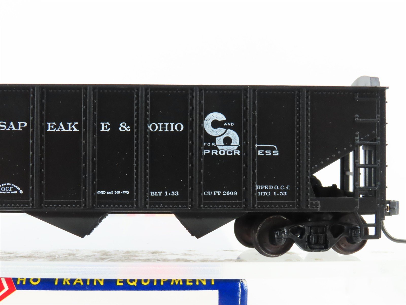 HO Scale Roundhouse 1499 C&O Progress 3-Bay Open Hopper #108874 - Upgraded