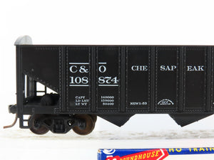 HO Scale Roundhouse 1499 C&O Progress 3-Bay Open Hopper #108874 - Upgraded