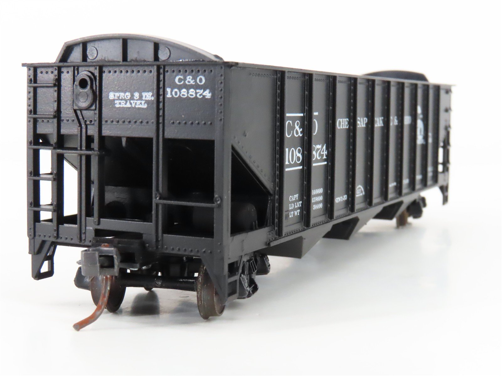 HO Scale Roundhouse 1499 C&O Progress 3-Bay Open Hopper #108874 - Upgraded
