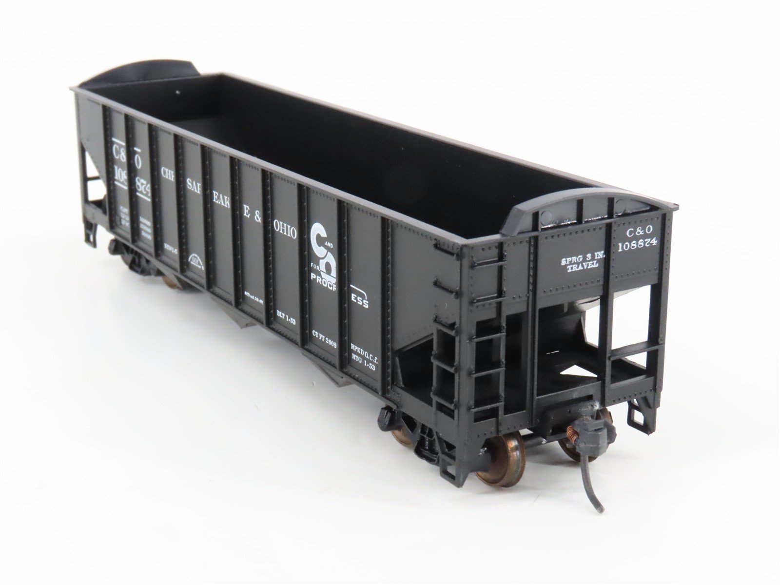 HO Scale Roundhouse 1499 C&O Progress 3-Bay Open Hopper #108874 - Upgraded