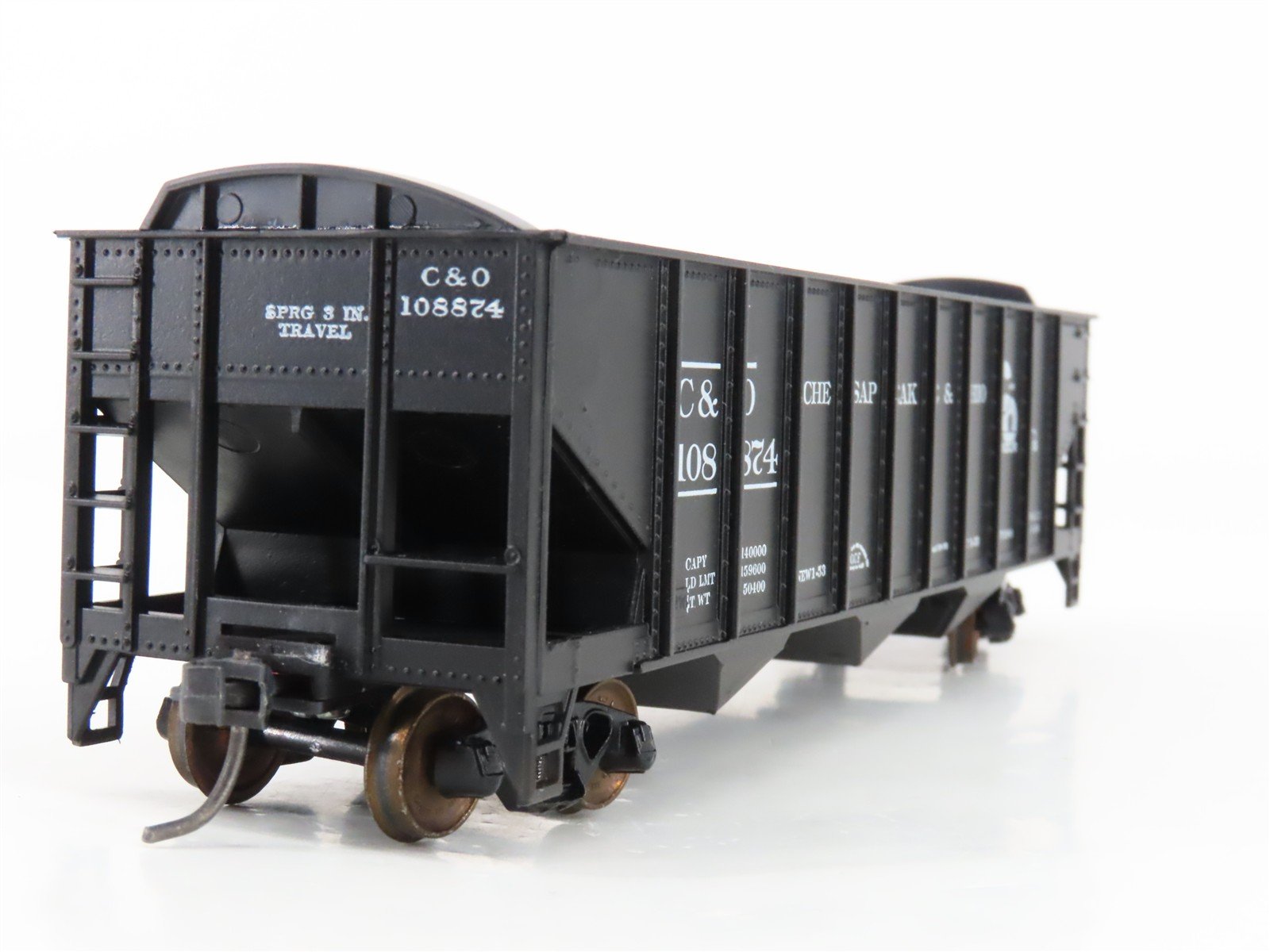 HO Scale Roundhouse 1499 C&O Progress 3-Bay Open Hopper #108874 - Upgraded