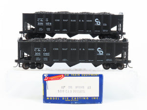 LOT of 2 HO Roundhouse 1499 C&O Progress 3-Bay Hopper w/ Coal Load - Upgraded