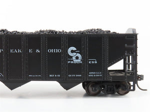 LOT of 2 HO Roundhouse 1499 C&O Progress 3-Bay Hopper w/ Coal Load - Upgraded