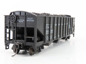 LOT of 2 HO Roundhouse 1499 C&O Progress 3-Bay Hopper w/ Coal Load - Upgraded