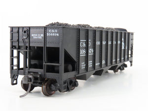 LOT of 2 HO Roundhouse 1499 C&O Progress 3-Bay Hopper w/ Coal Load - Upgraded