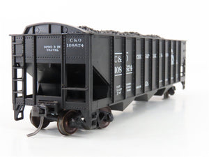 LOT of 2 HO Roundhouse 1499 C&O Progress 3-Bay Hopper w/ Coal Load - Upgraded