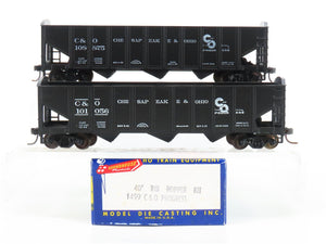 LOT of 2 HO Scale Roundhouse 1499 C&O Progress 3-Bay Open Hopper - Upgraded