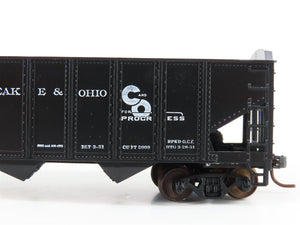 LOT of 2 HO Scale Roundhouse 1499 C&O Progress 3-Bay Open Hopper - Upgraded