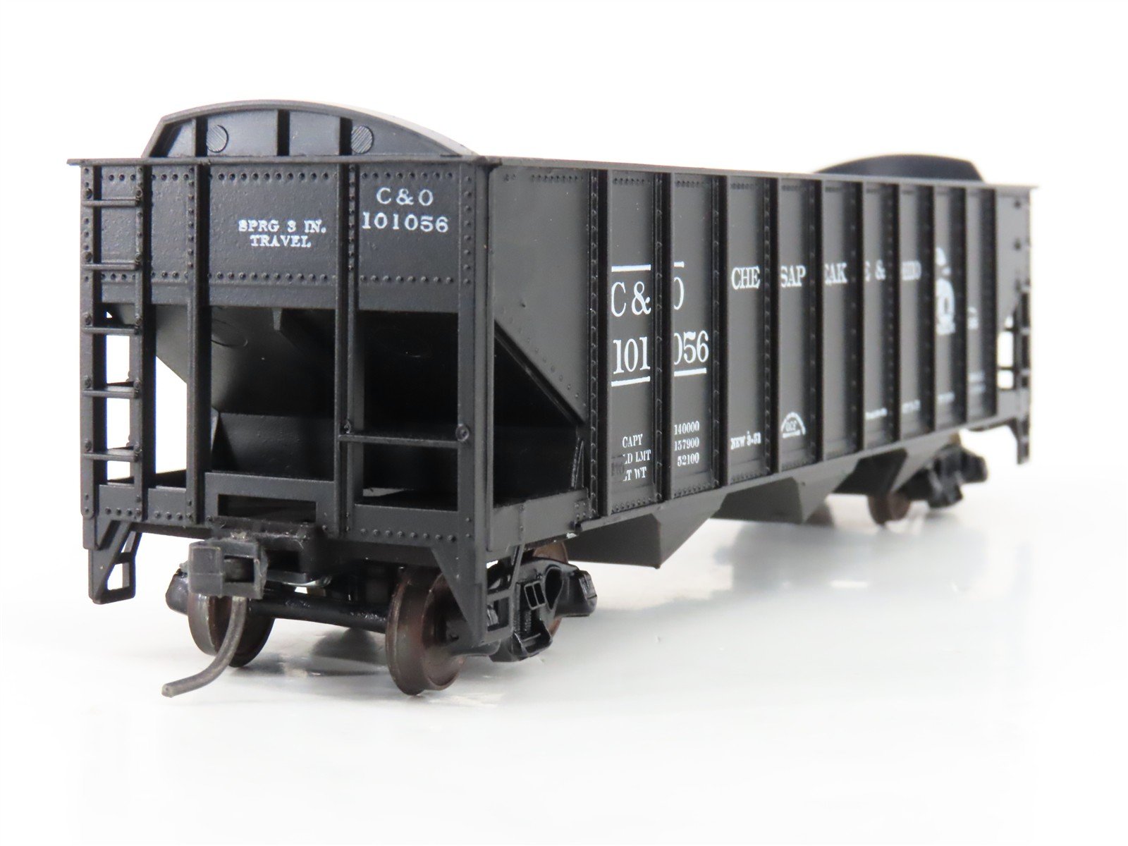 LOT of 2 HO Scale Roundhouse 1499 C&O Progress 3-Bay Open Hopper - Upgraded