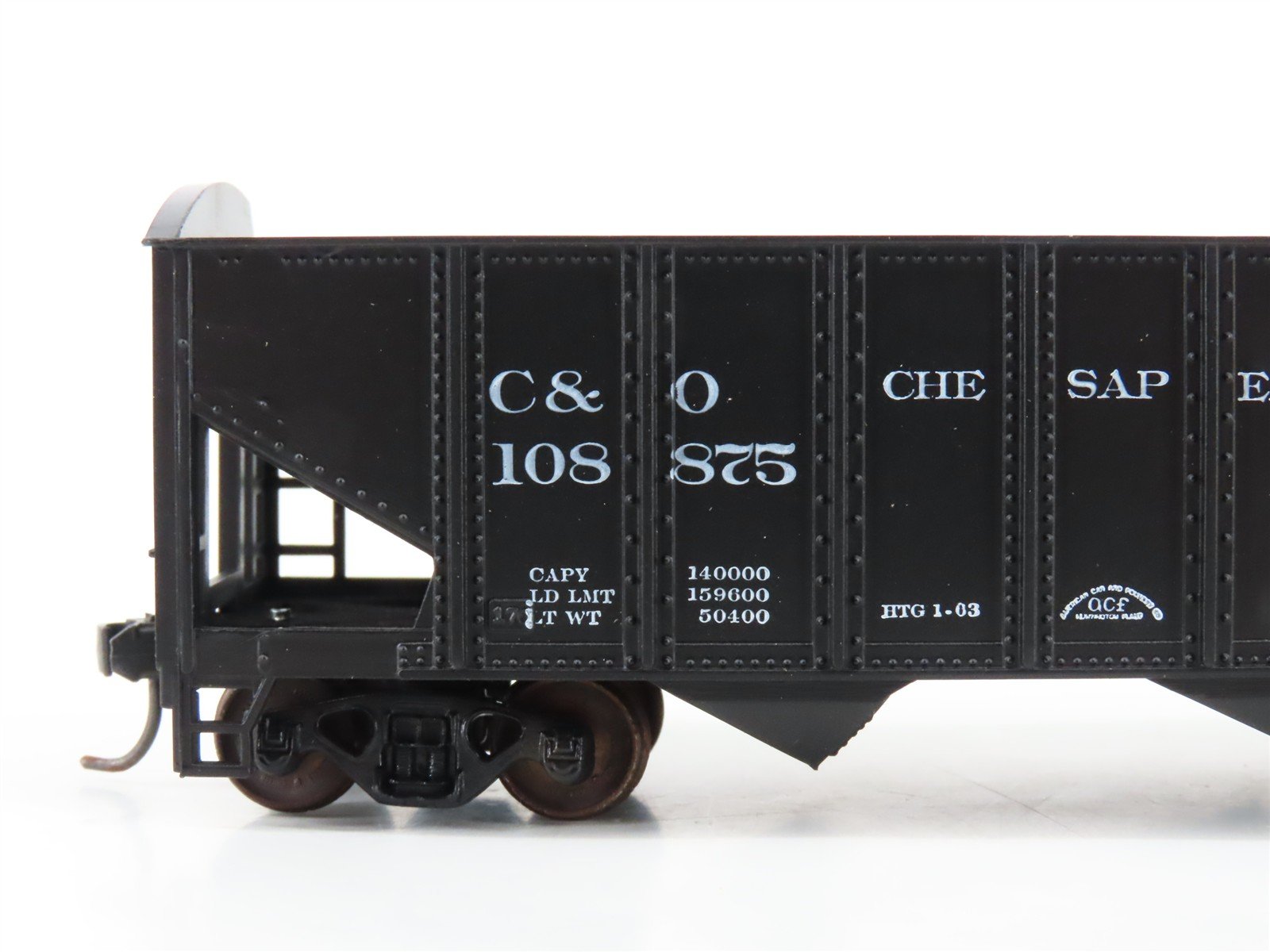 LOT of 2 HO Scale Roundhouse 1499 C&O Progress 3-Bay Open Hopper - Upgraded