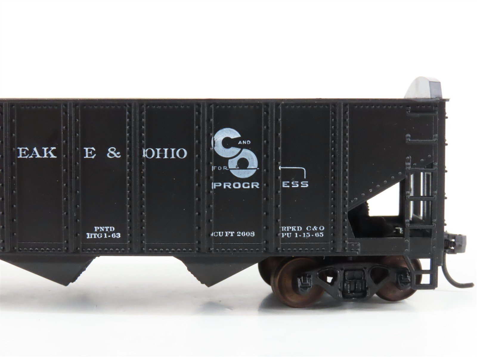 LOT of 2 HO Scale Roundhouse 1499 C&O Progress 3-Bay Open Hopper - Upgraded