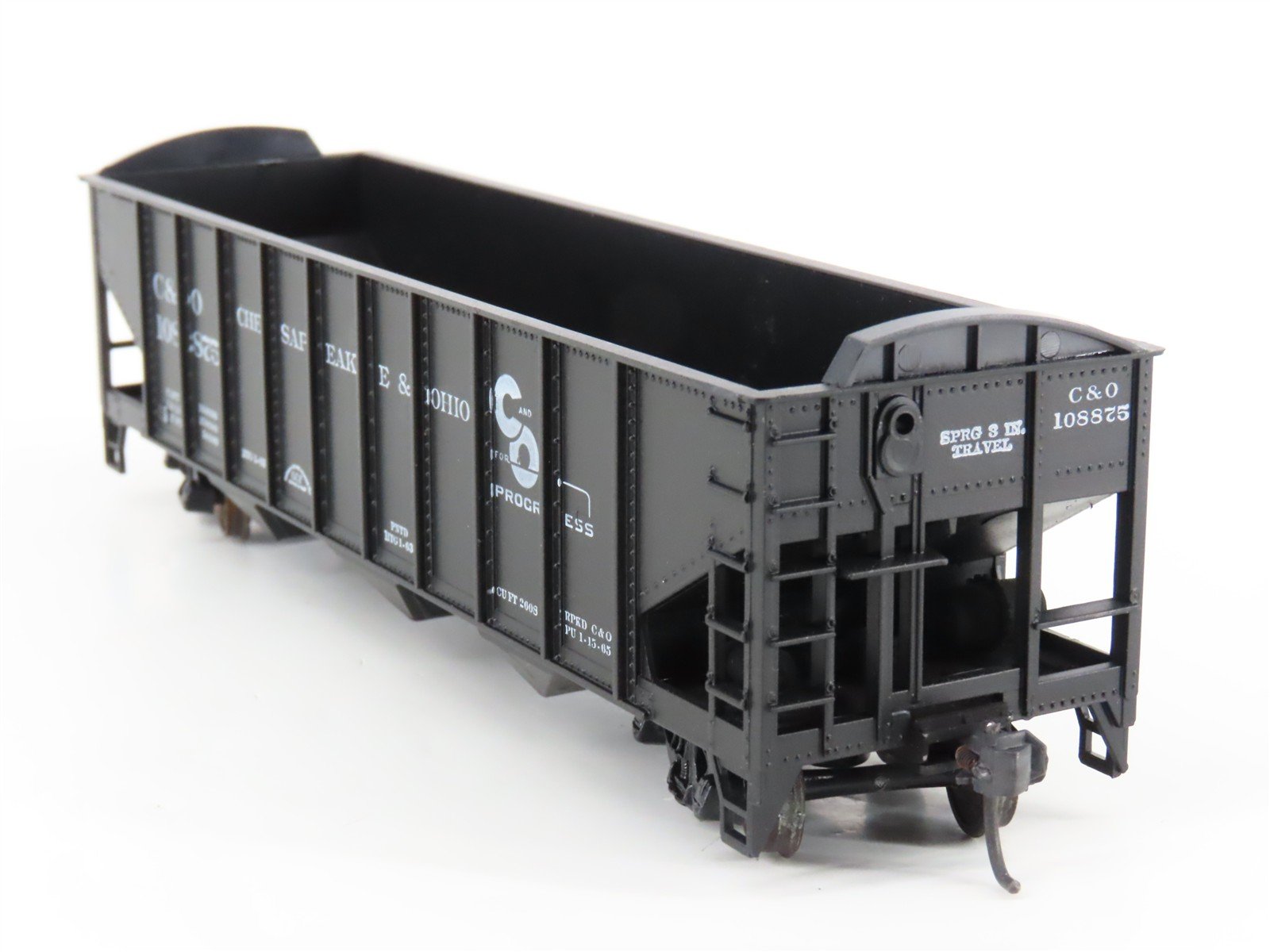 LOT of 2 HO Scale Roundhouse 1499 C&O Progress 3-Bay Open Hopper - Upgraded