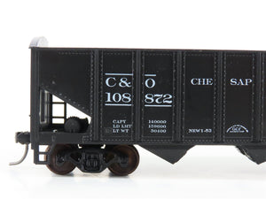 LOT of 2 HO Scale Roundhouse 1499 C&O Progress 3-Bay Open Hopper - Upgraded