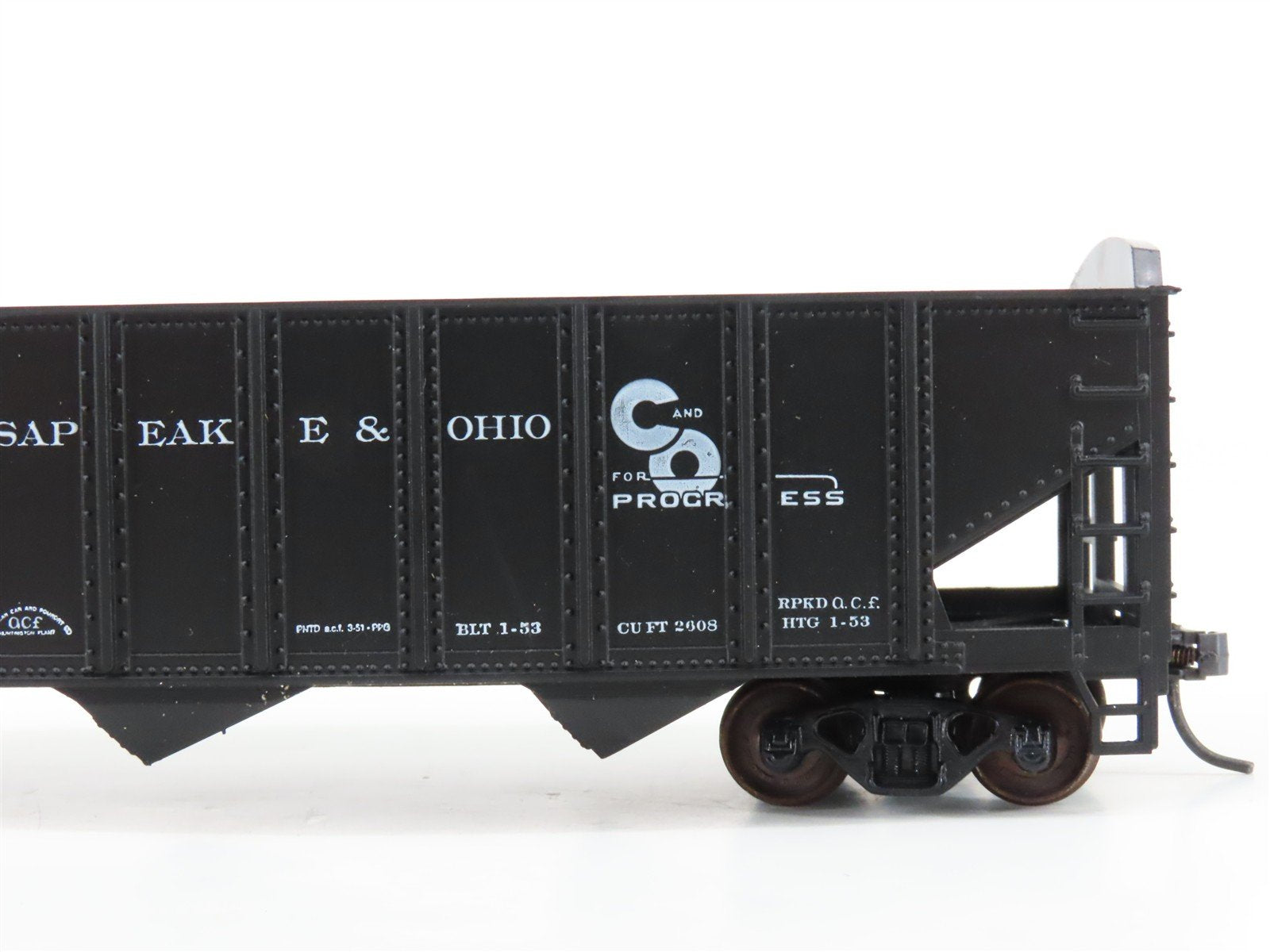 LOT of 2 HO Scale Roundhouse 1499 C&O Progress 3-Bay Open Hopper - Upgraded