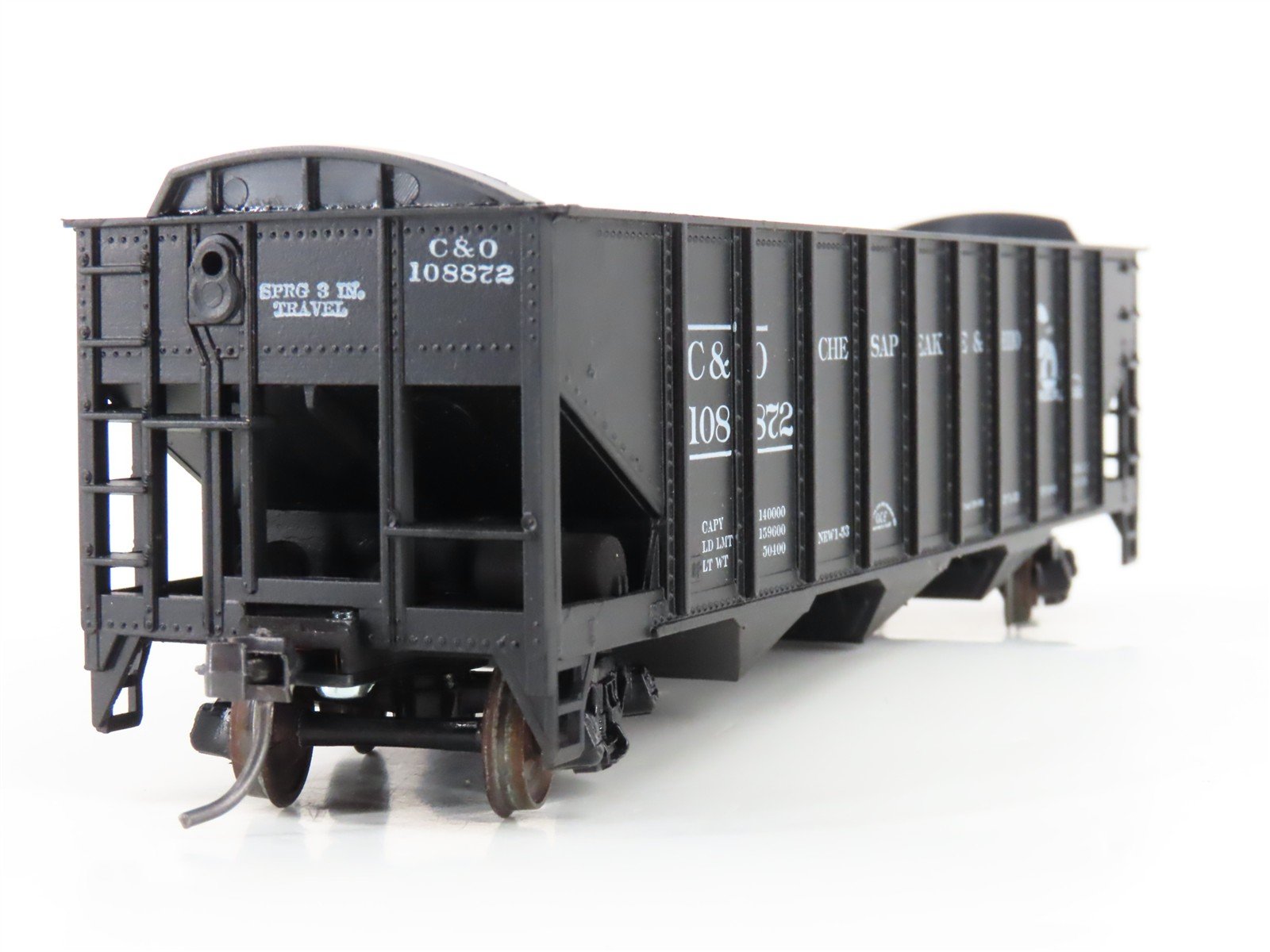 LOT of 2 HO Scale Roundhouse 1499 C&O Progress 3-Bay Open Hopper - Upgraded