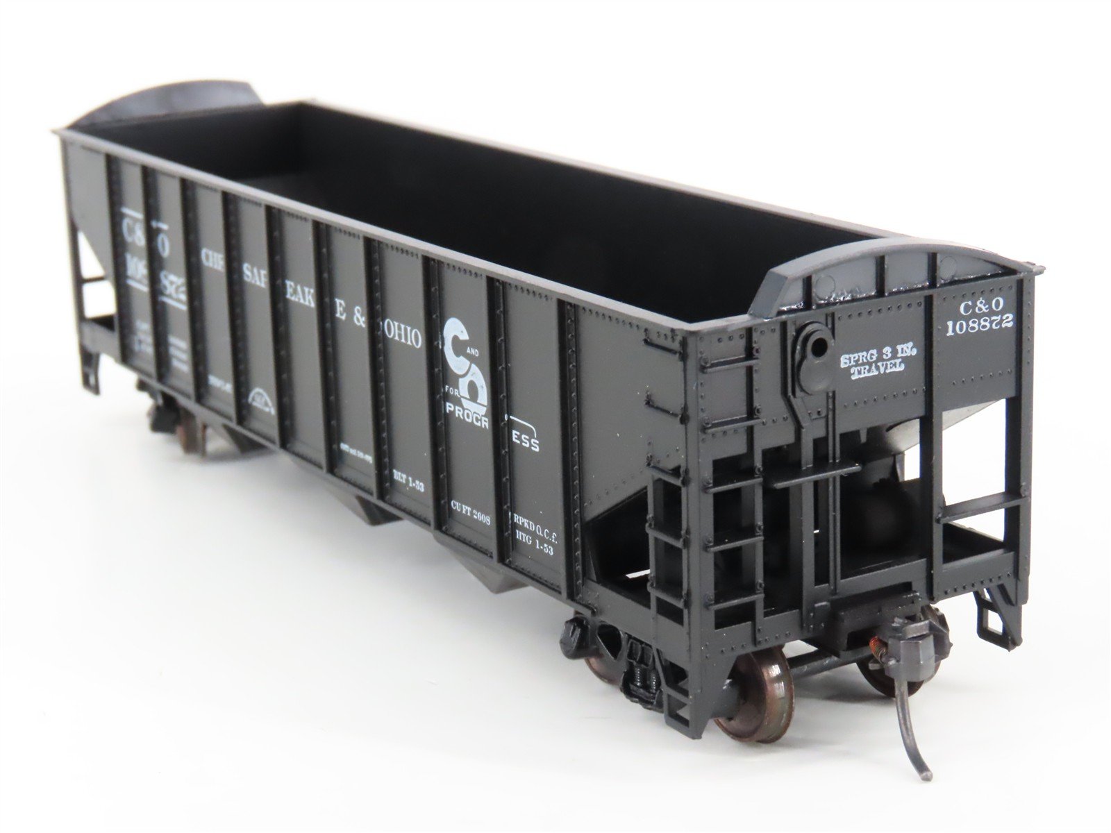 LOT of 2 HO Scale Roundhouse 1499 C&O Progress 3-Bay Open Hopper - Upgraded
