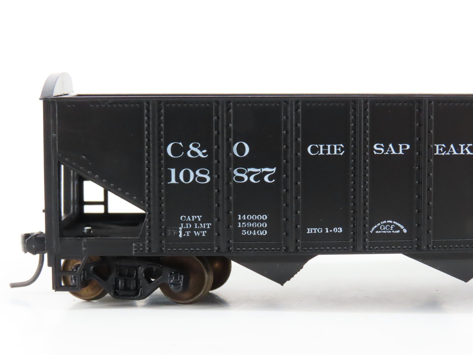 LOT of 2 HO Scale Roundhouse 1499 C&O Progress 3-Bay Open Hopper - Upgraded