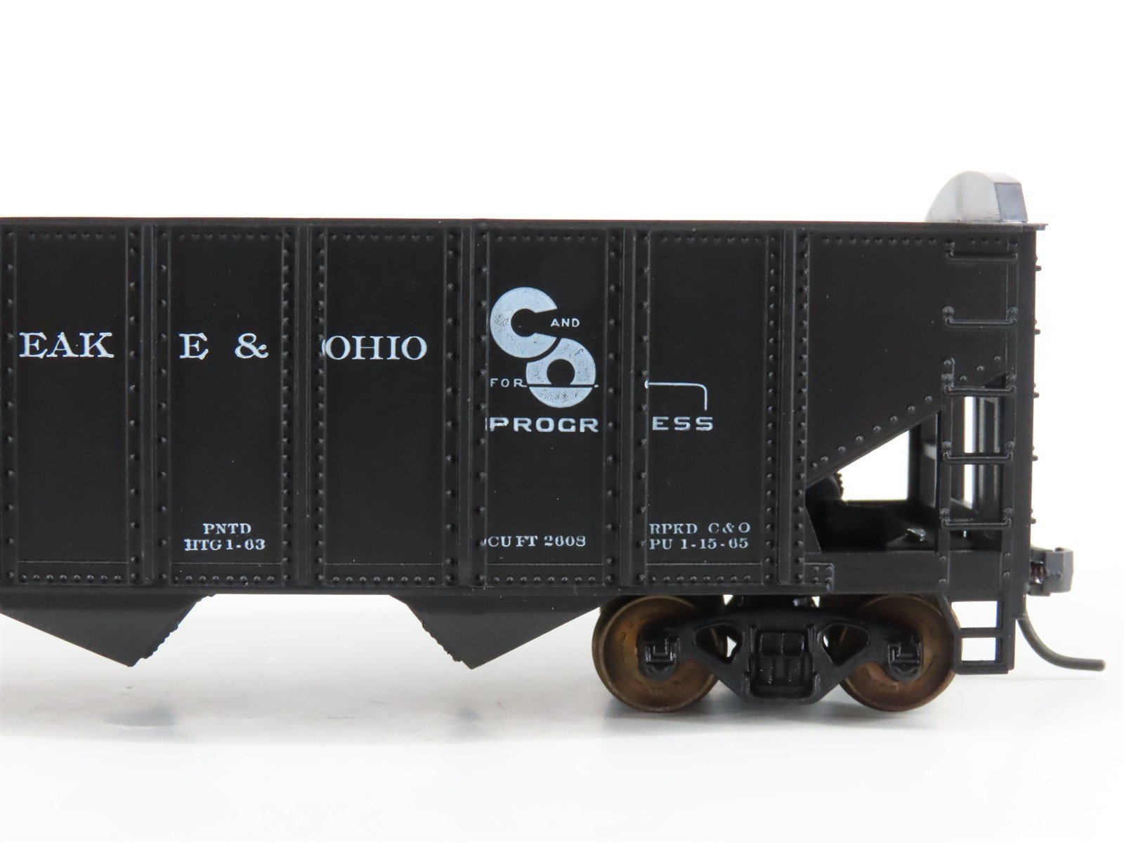 LOT of 2 HO Scale Roundhouse 1499 C&O Progress 3-Bay Open Hopper - Upgraded