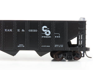 LOT of 2 HO Scale Roundhouse 1499 C&O Progress 3-Bay Open Hopper - Upgraded
