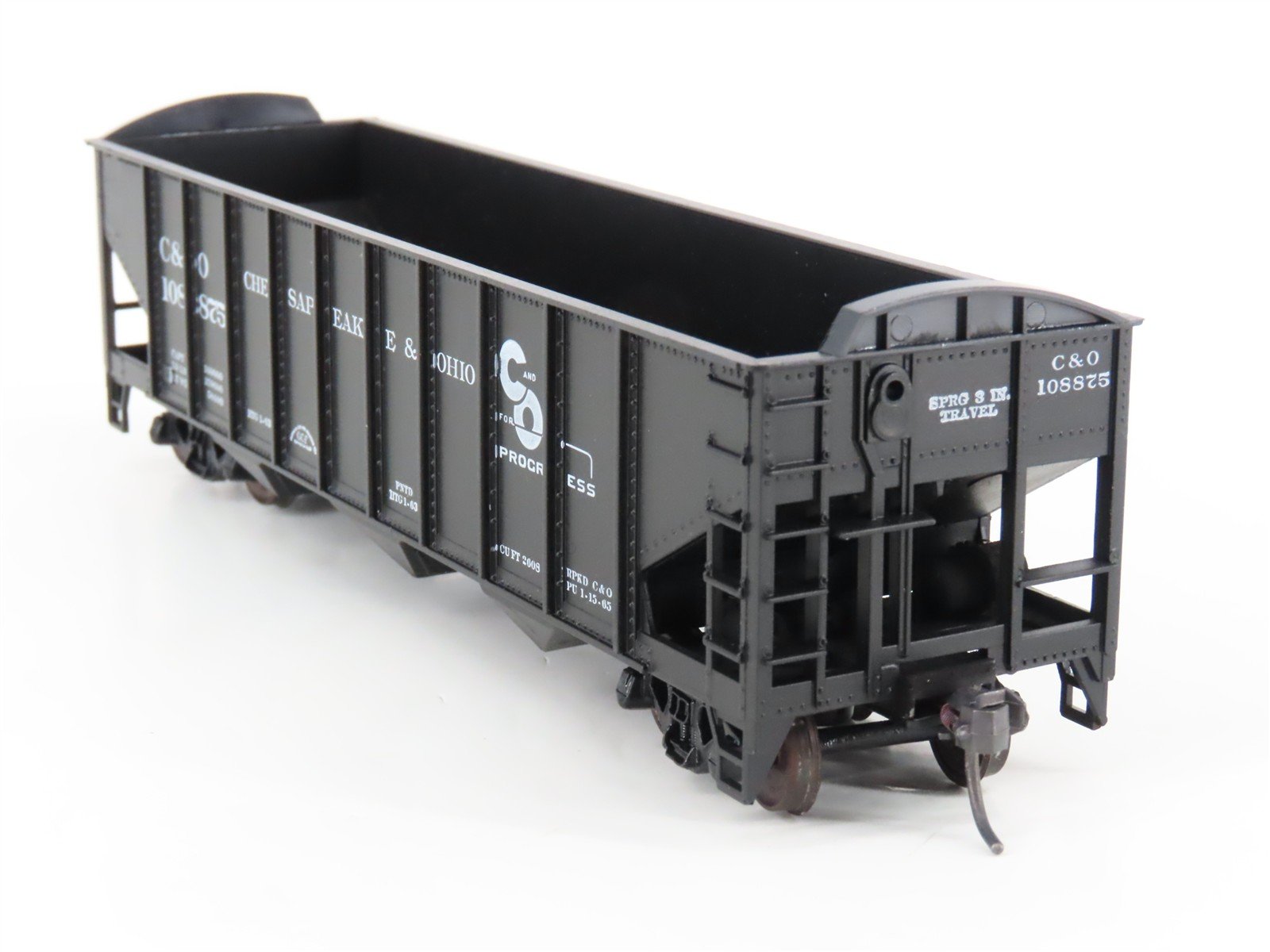 LOT of 2 HO Scale Roundhouse 1499 C&O Progress 3-Bay Open Hopper - Upgraded