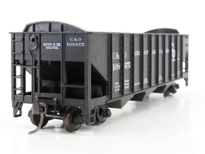 LOT of 2 HO Scale Roundhouse 1499 C&O Progress 3-Bay Open Hopper - Upgraded