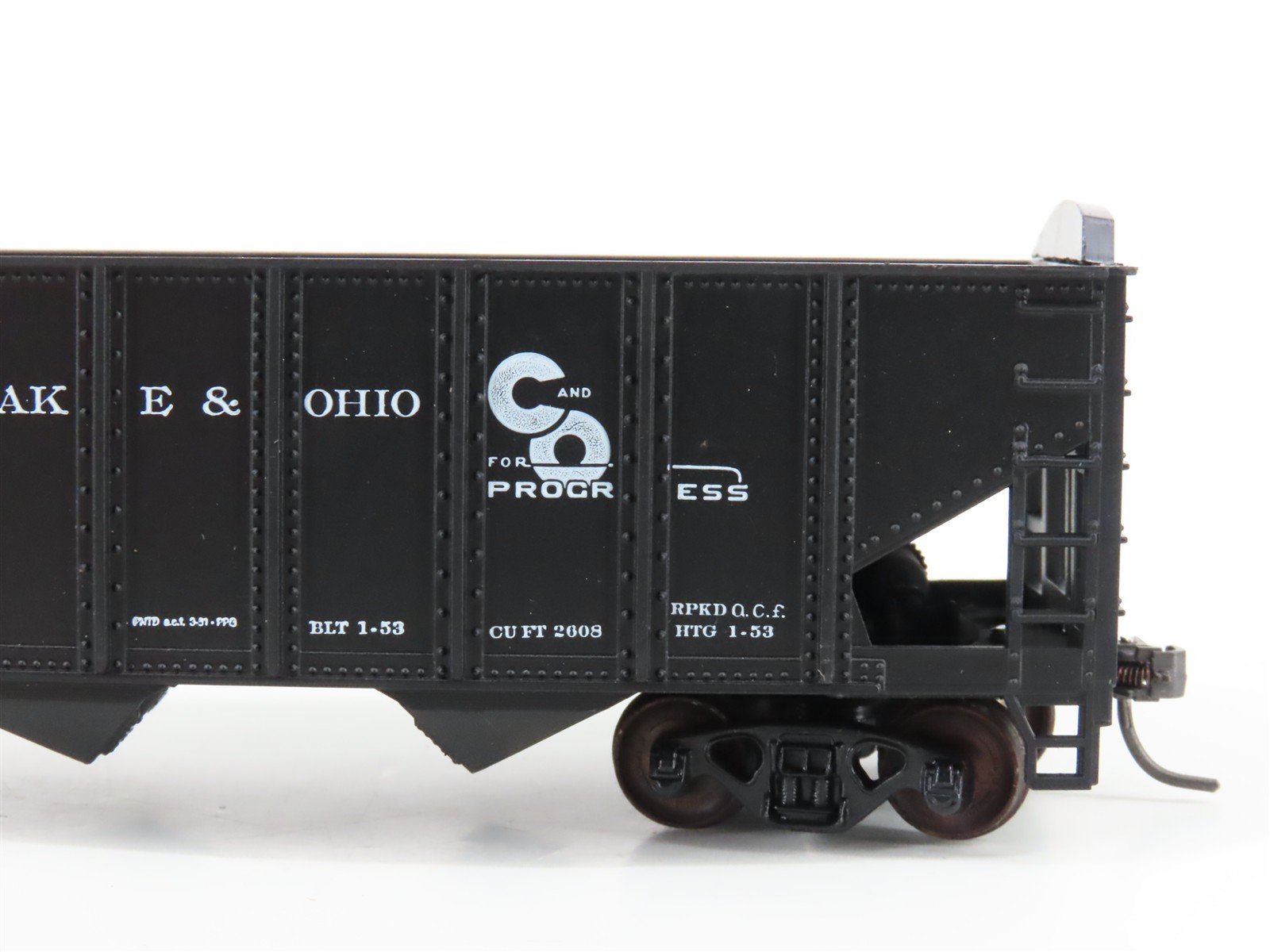 LOT of 2 HO Scale Roundhouse 1499 C&O Progress 3-Bay Open Hopper - Upgraded