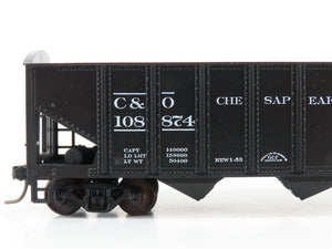 LOT of 2 HO Scale Roundhouse 1499 C&O Progress 3-Bay Open Hopper - Upgraded