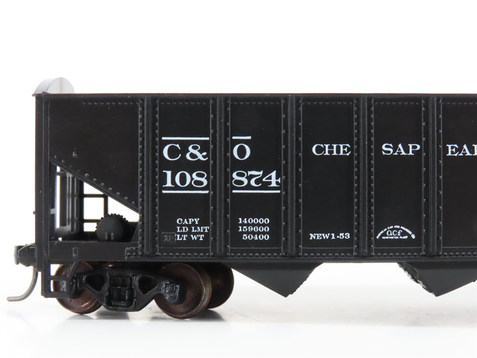 LOT of 2 HO Scale Roundhouse 1499 C&O Progress 3-Bay Open Hopper - Upgraded