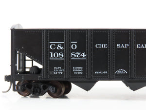 LOT of 2 HO Scale Roundhouse 1499 C&O Progress 3-Bay Open Hopper - Upgraded