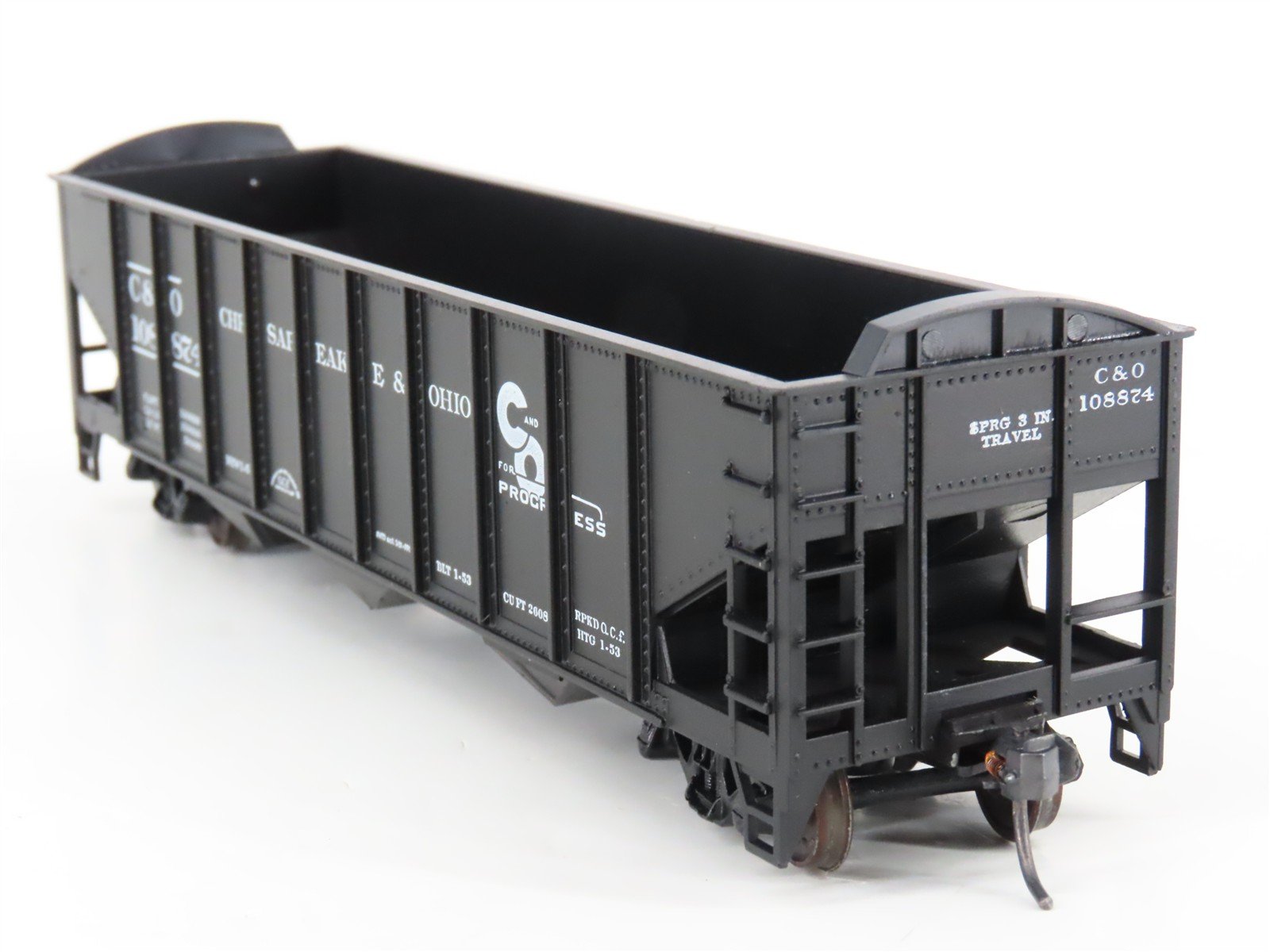 LOT of 2 HO Scale Roundhouse 1499 C&O Progress 3-Bay Open Hopper - Upgraded