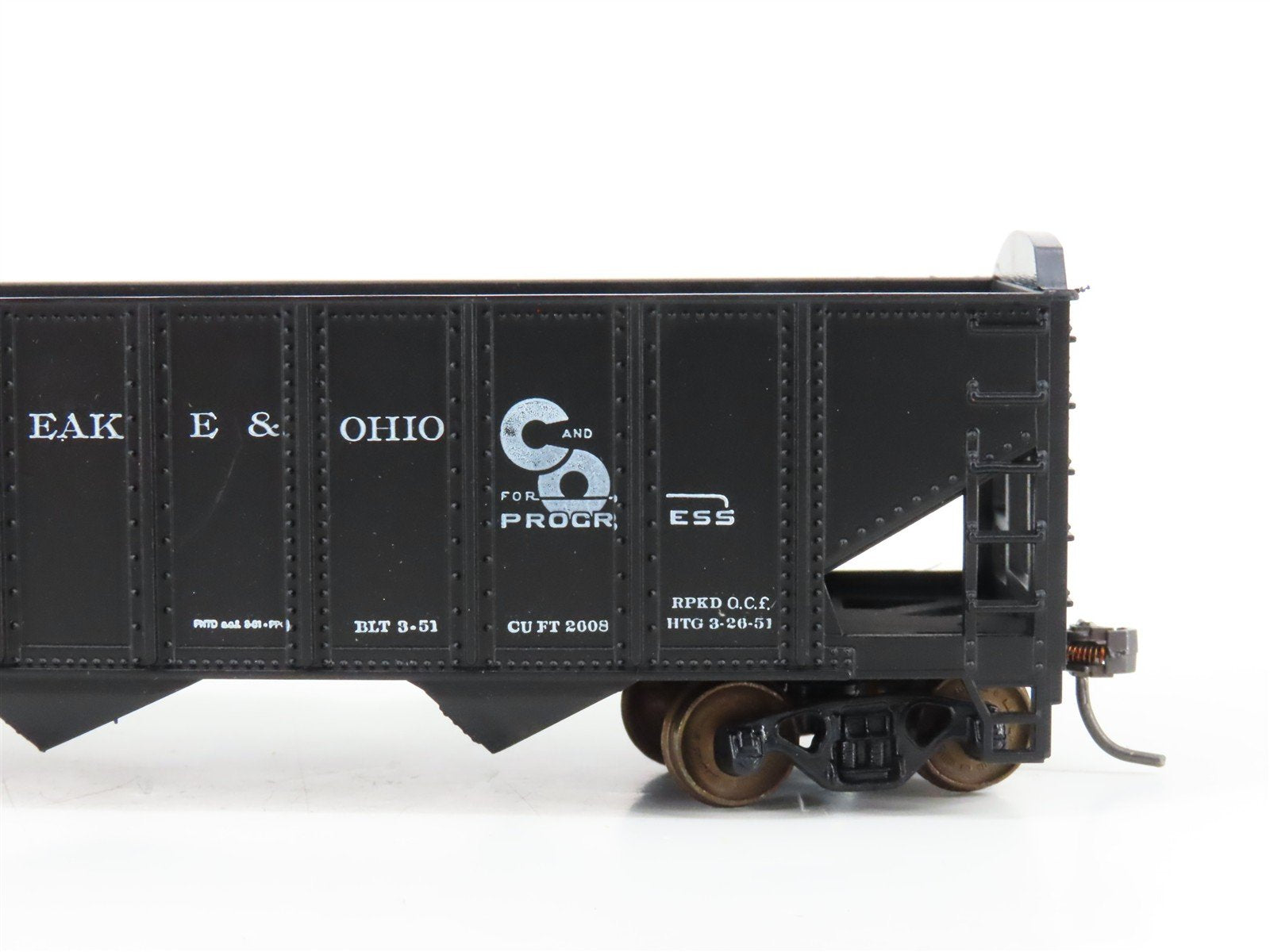 LOT of 2 HO Scale Roundhouse 1499 C&O Progress 3-Bay Open Hopper - Upgraded