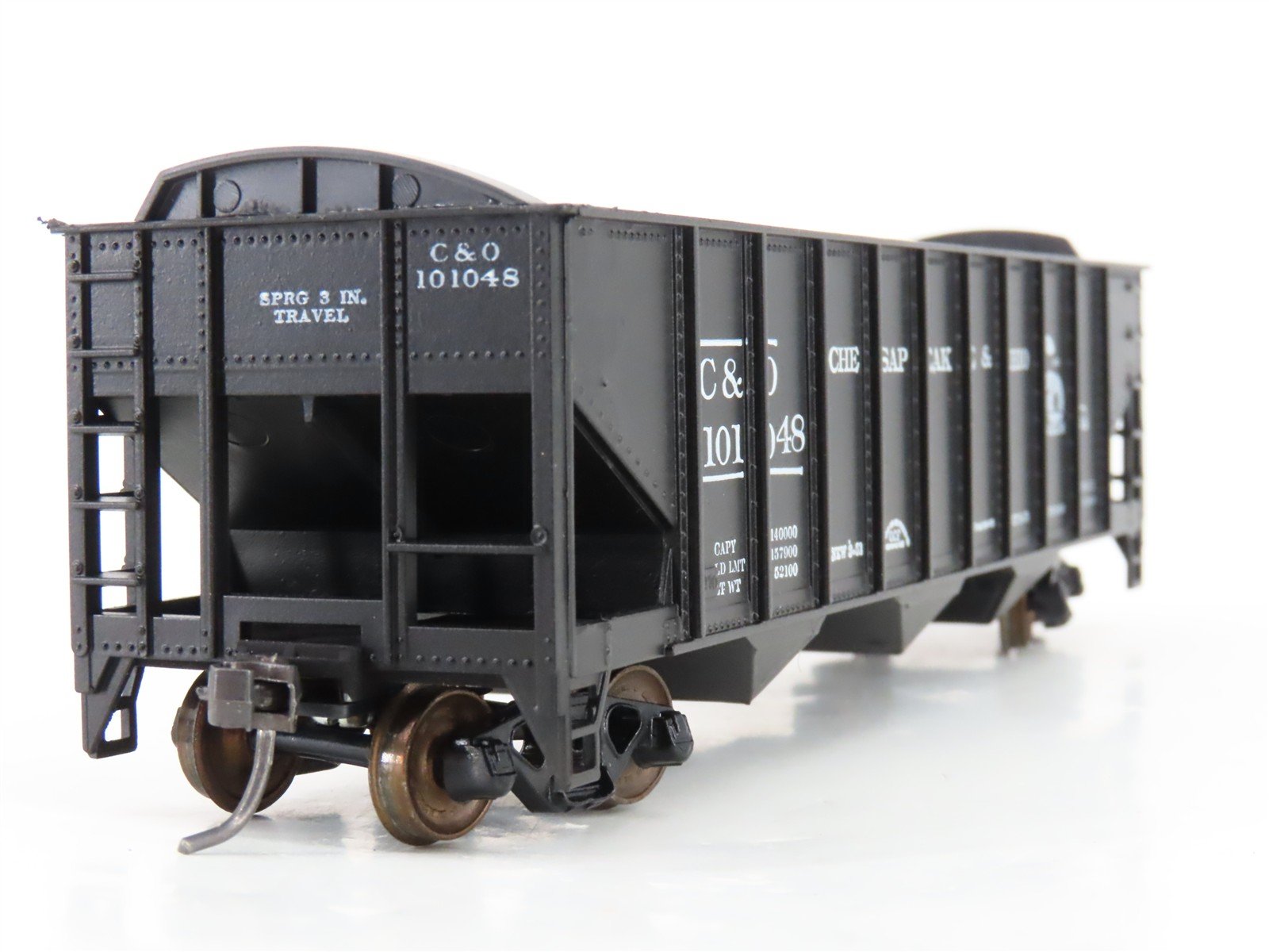 LOT of 2 HO Scale Roundhouse 1499 C&O Progress 3-Bay Open Hopper - Upgraded