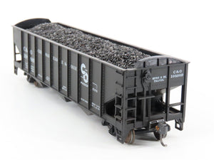 LOT of 2 HO Roundhouse 1499 C&O Progress 3-Bay Hopper w/ Coal Load - Upgraded