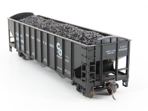 LOT of 2 HO Roundhouse 1499 C&O Progress 3-Bay Hopper w/ Coal Load - Upgraded