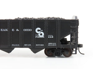 LOT of 2 HO Roundhouse 1499 C&O Progress 3-Bay Hopper w/ Coal Load - Upgraded