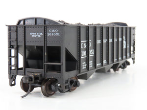 LOT of 2 HO Roundhouse 1499 C&O Progress 3-Bay Hopper w/ Coal Load - Upgraded