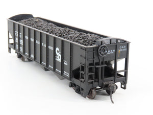 LOT of 2 HO Roundhouse 1499 C&O Progress 3-Bay Hopper w/ Coal Load - Upgraded