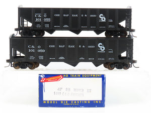 LOT of 2 HO Scale Roundhouse 1499 C&O Progress 3-Bay Open Hopper - Upgraded