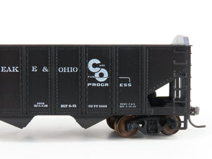 LOT of 2 HO Scale Roundhouse 1499 C&O Progress 3-Bay Open Hopper - Upgraded