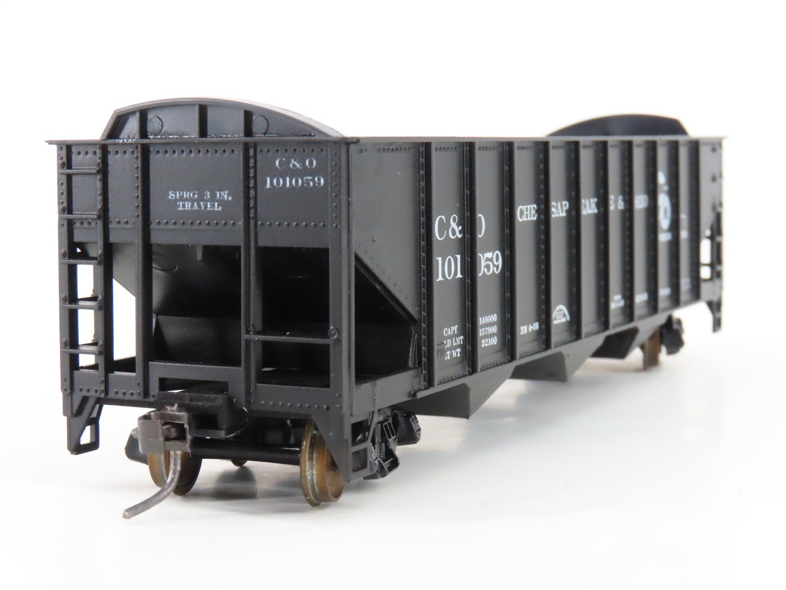 LOT of 2 HO Scale Roundhouse 1499 C&O Progress 3-Bay Open Hopper - Upgraded