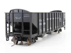 LOT of 2 HO Scale Roundhouse 1499 C&O Progress 3-Bay Open Hopper - Upgraded