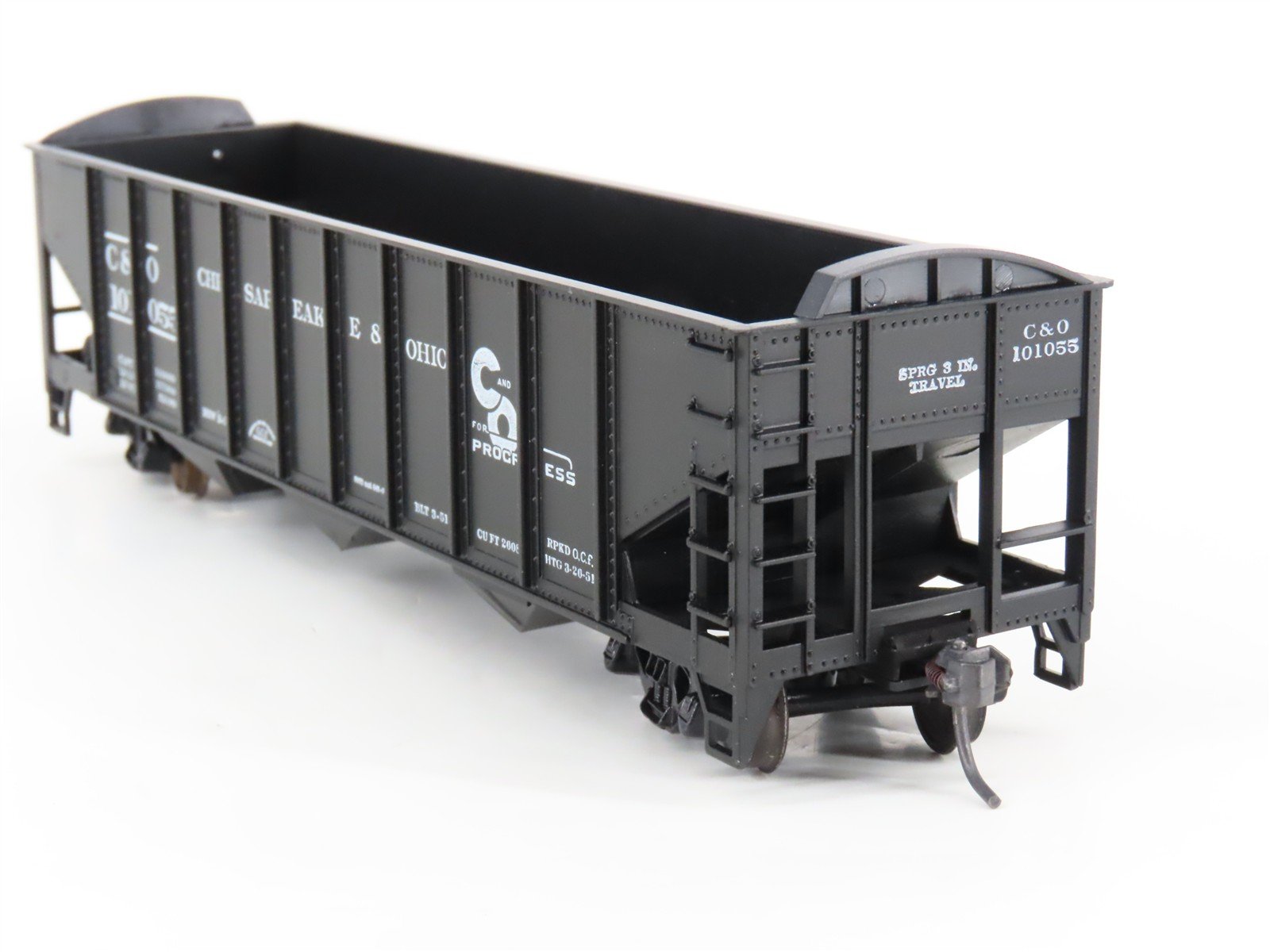 LOT of 2 HO Scale Roundhouse 1499 C&O Progress 3-Bay Open Hopper - Upgraded