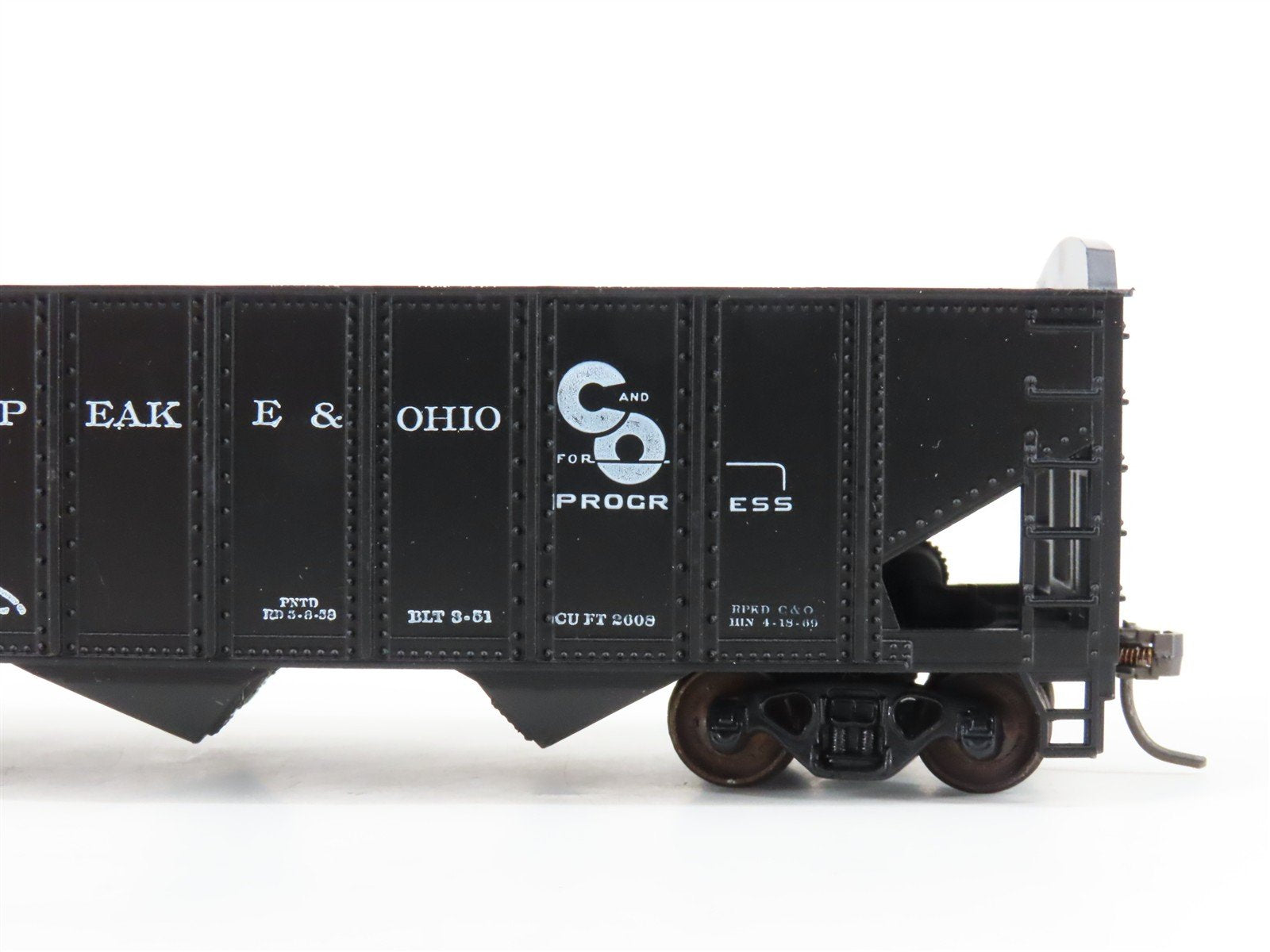 LOT of 2 HO Scale Roundhouse 1499 C&O Progress 3-Bay Open Hopper - Upgraded