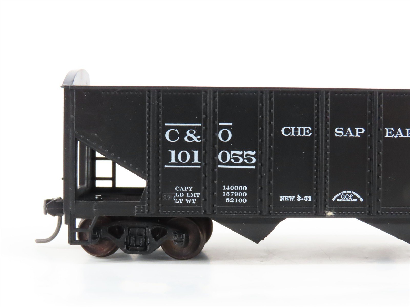 LOT of 2 HO Scale Roundhouse 1499 C&O Progress 3-Bay Open Hopper - Upgraded